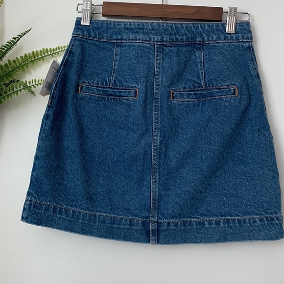 NWT Free People We The Free Super High Rise Denim Button Down Skirt - Picture 7 of 9